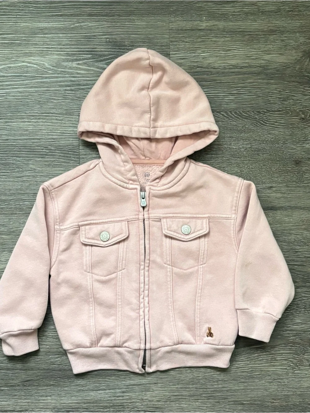 GAP Baby Pale Pink Hooded Zip-Up Jacket